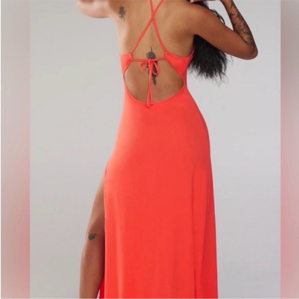 Savage X Fenty Orange High Neck Halter Dress